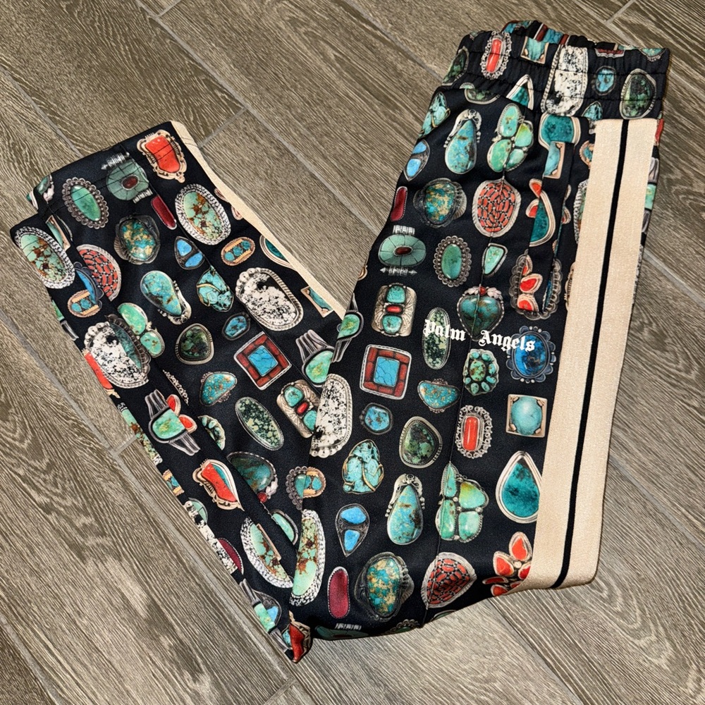Palm Angels Black Graphic Track Pants Size XS
